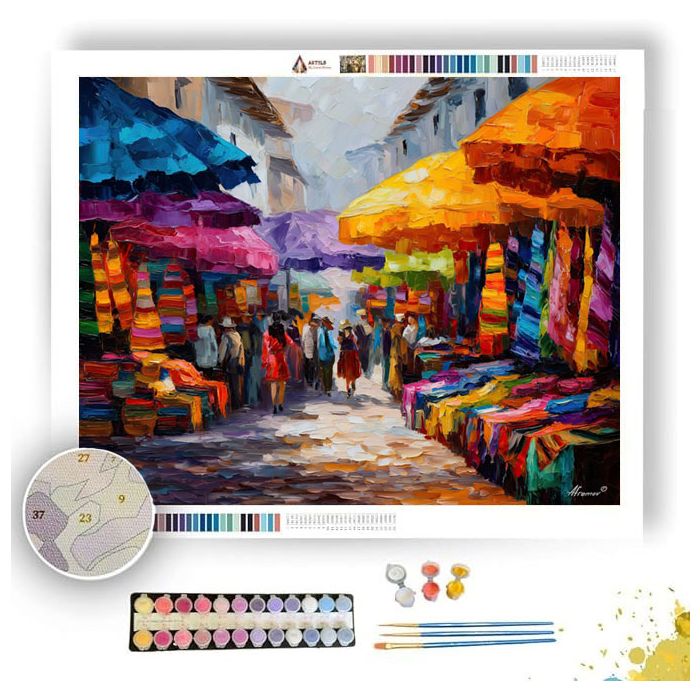 PERUVIAN MARKET MORNING - Paint by Numbers Full Kit