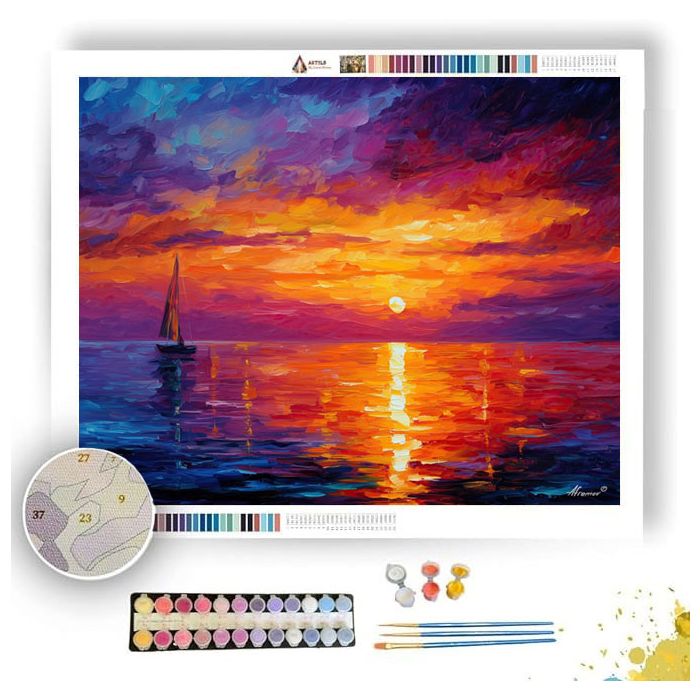 PACIFIC COAST SUNSET - Paint by Numbers Full Kit
