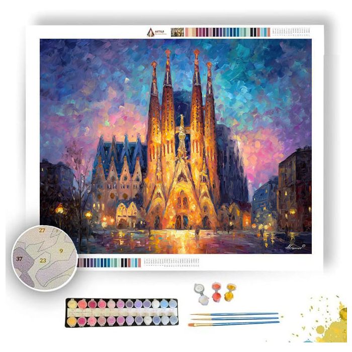 SAGRADA FACADE LIGHT - Paint by Numbers Full Kit