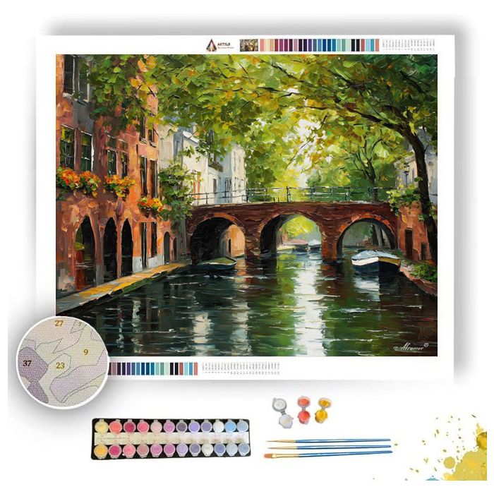 UTRECHT CANAL SCENE - Paint by Numbers Full Kit