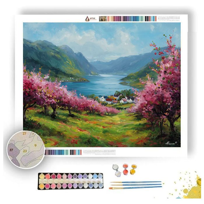 HARDANGER APPLE BLOSSOM - Paint by Numbers Full Kit