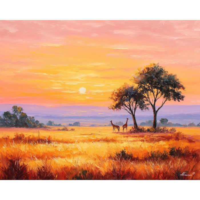 kruger park,south africa savannah,oil painting,afremov style