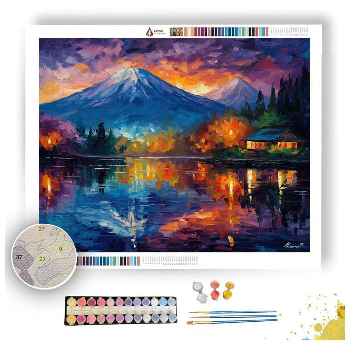 JAPANESE LAKE REFLECTION - Paint by Numbers Full Kit