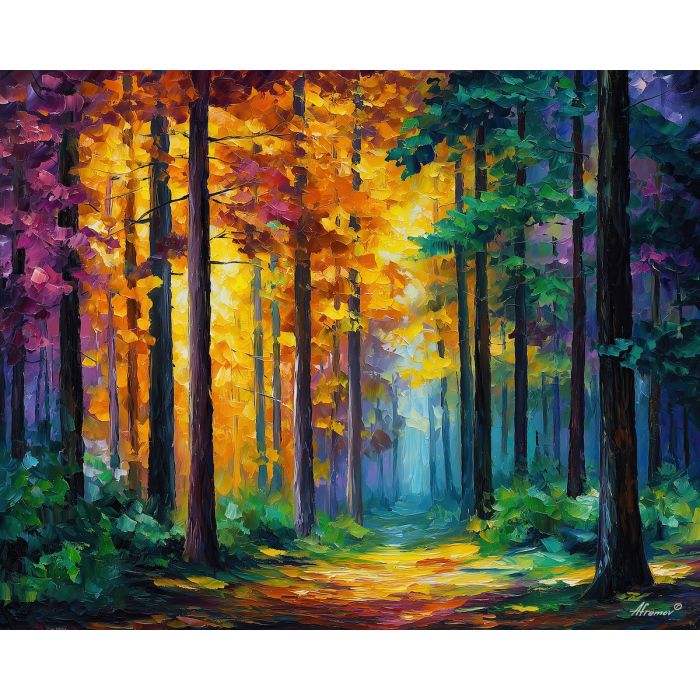 sweden autumn forest,oil painting,afremov style