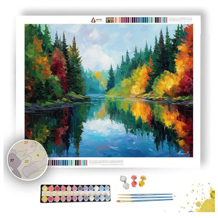 FRENCH RIVER REFLECTION - Paint by Numbers Full Kit