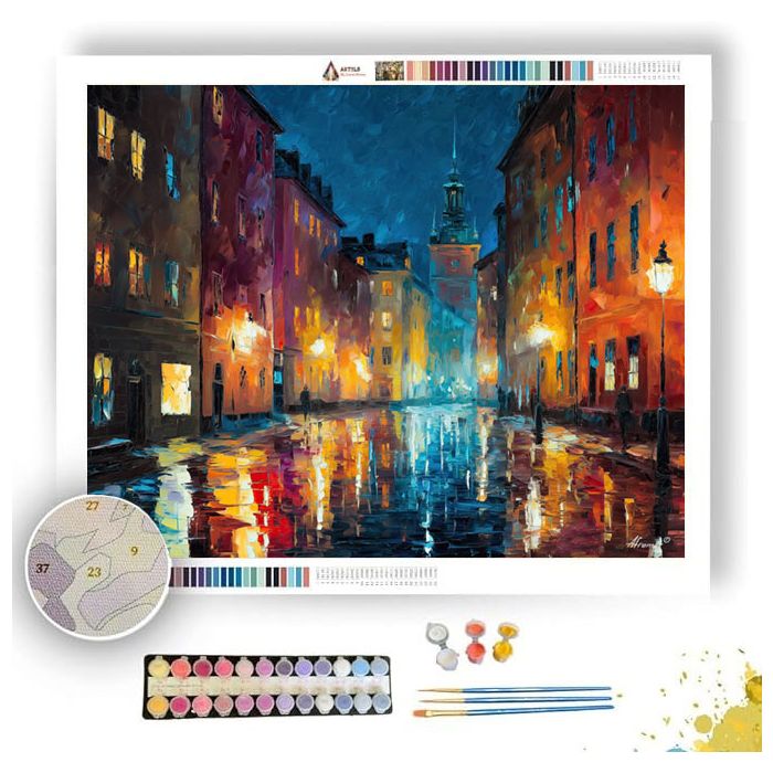 STOCKHOLM RAIN STREET - Paint by Numbers Full Kit