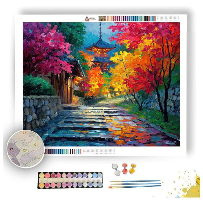 KYOTO TEMPLE PATH - Paint by Numbers Full Kit