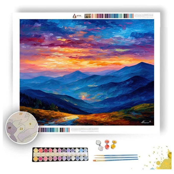 ALPS SUNSET RIDGE - Paint by Numbers Full Kit