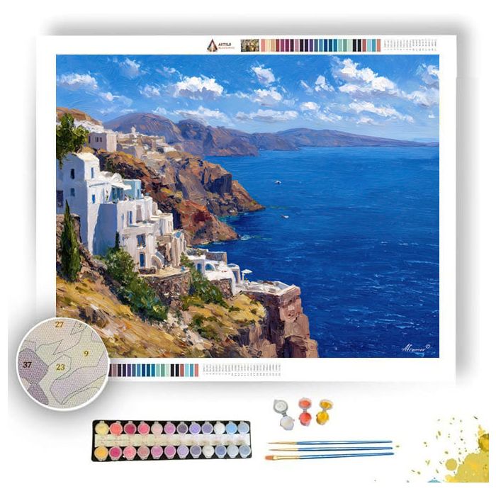 SANTORINI CALDERA VIEW - Paint by Numbers Full Kit