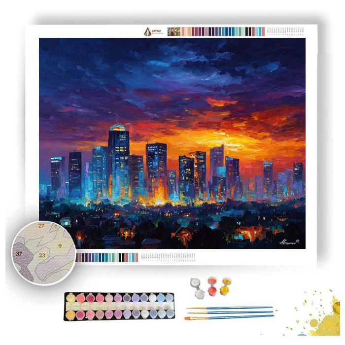 JAKARTA CITY GLOW - Paint by Numbers Full Kit