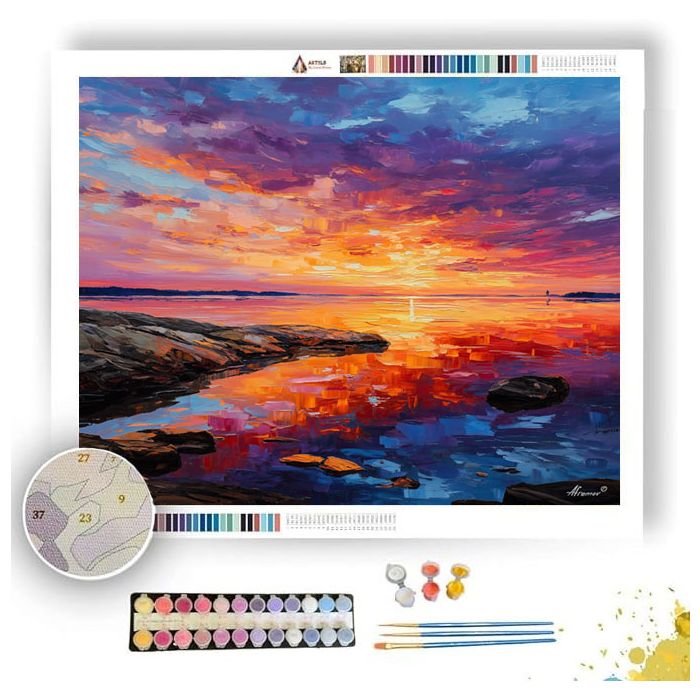SWEDISH COAST SUNSET - Paint by Numbers Full Kit