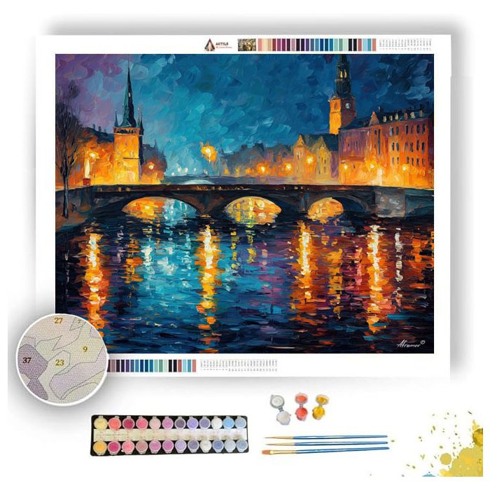 STOCKHOLM BRIDGE DUSK - Paint by Numbers Full Kit