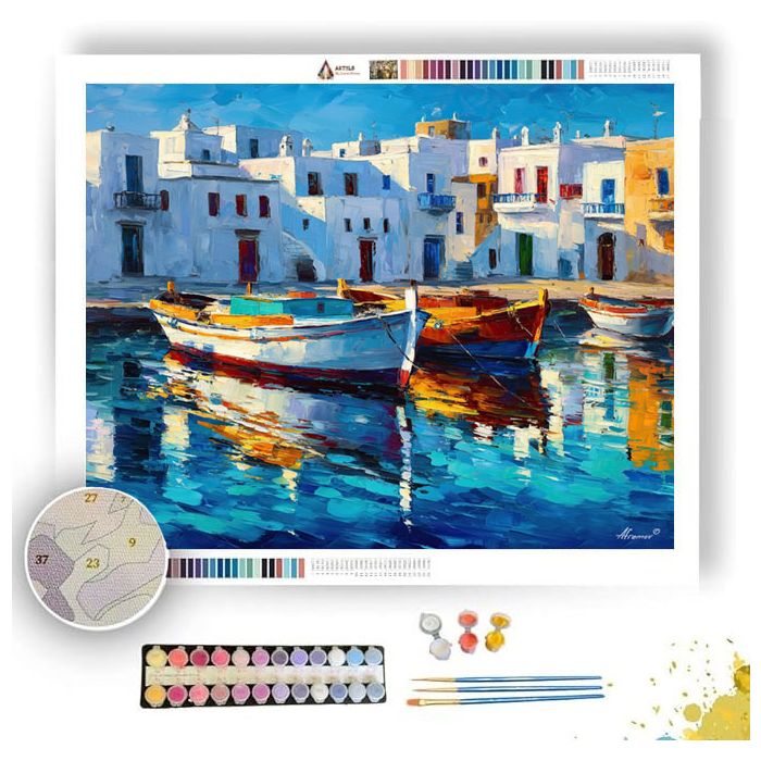 PAROS HARBOR DAY - Paint by Numbers Full Kit