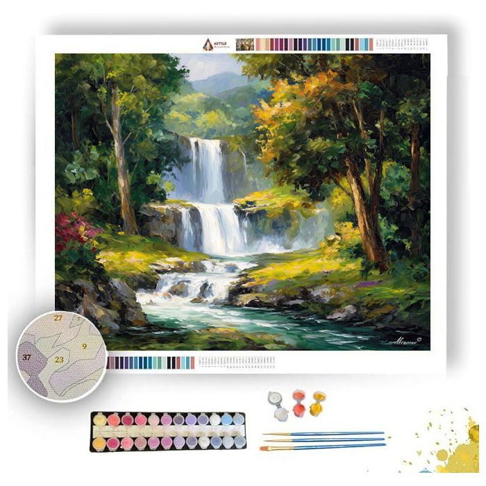 CHIAPAS WATERFALL VEIL - Paint by Numbers Full Kit