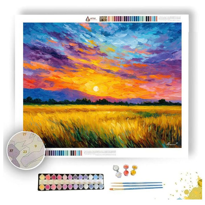 BRAZILIAN SUNSET FIELD - Paint by Numbers Full Kit
