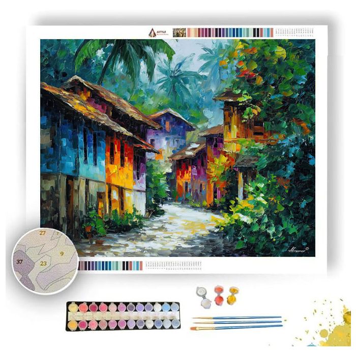 INDONESIAN VILLAGE PATH - Paint by Numbers Full Kit