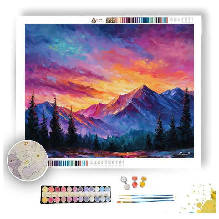 ALPINE SUNSET RIDGE - Paint by Numbers Full Kit