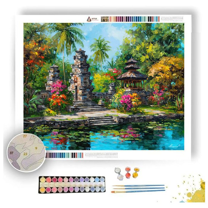 BALINESE TEMPLE GARDEN - Paint by Numbers Full Kit