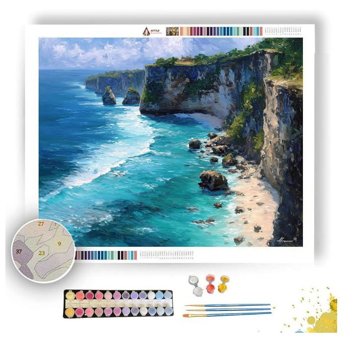 INDONESIAN COAST CLIFFS - Paint by Numbers Full Kit