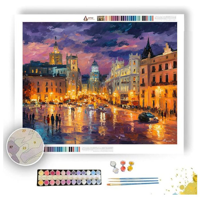 MADRID EVENING PLAZA - Paint by Numbers Full Kit