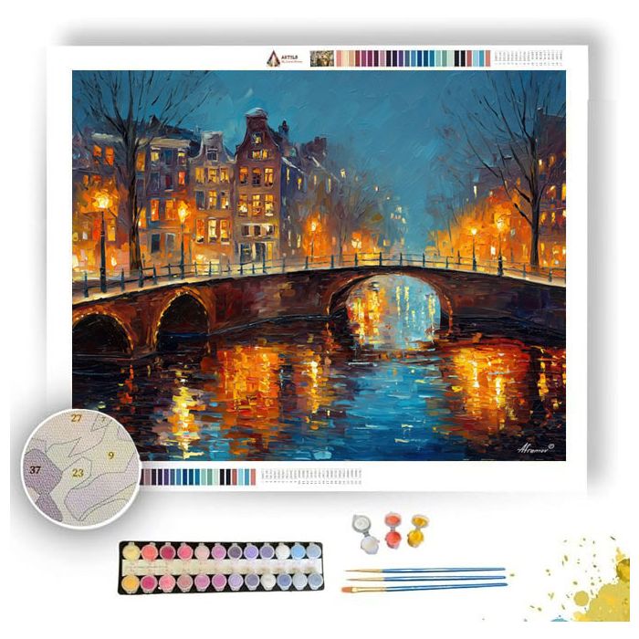 AMSTERDAM BRIDGE DUSK - Paint by Numbers Full Kit