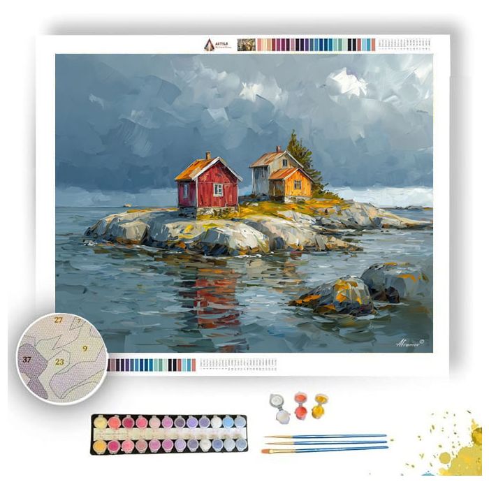 FINNISH ISLAND CABINS - Paint by Numbers Full Kit