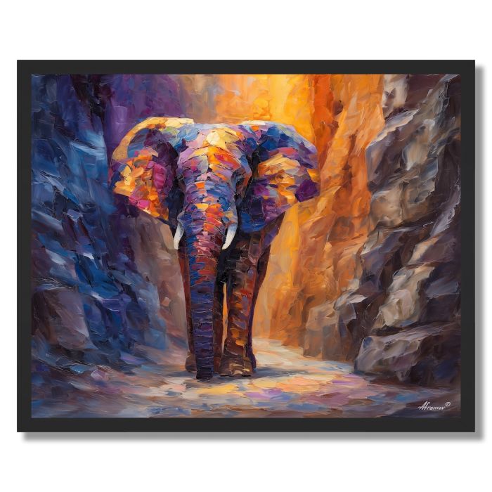 STONEBACK ELEPHANT - FRAMED