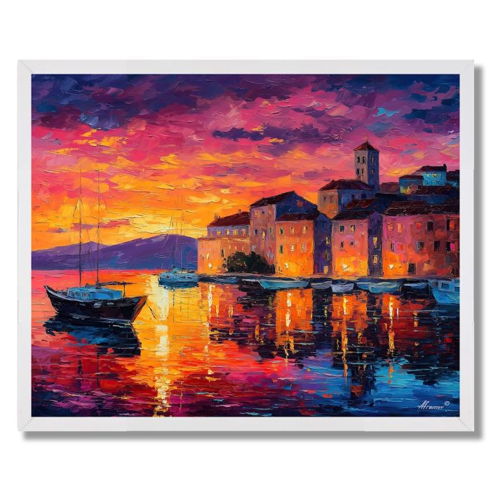 HVAR ISLAND SUNSET - FRAMED