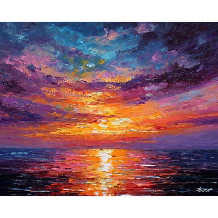 fantasy horizon,glowing light,oil painting,afremov style