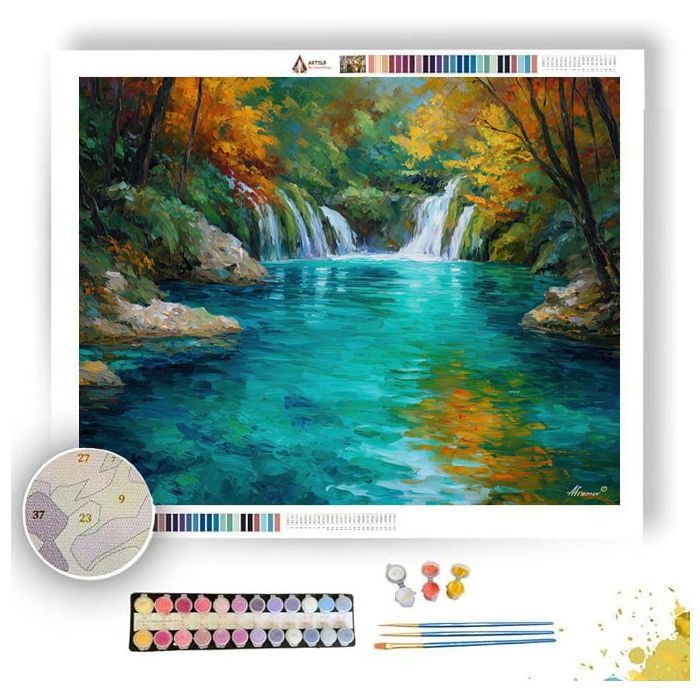 PLITVICE LAKES CASCADE - Paint by Numbers Full Kit