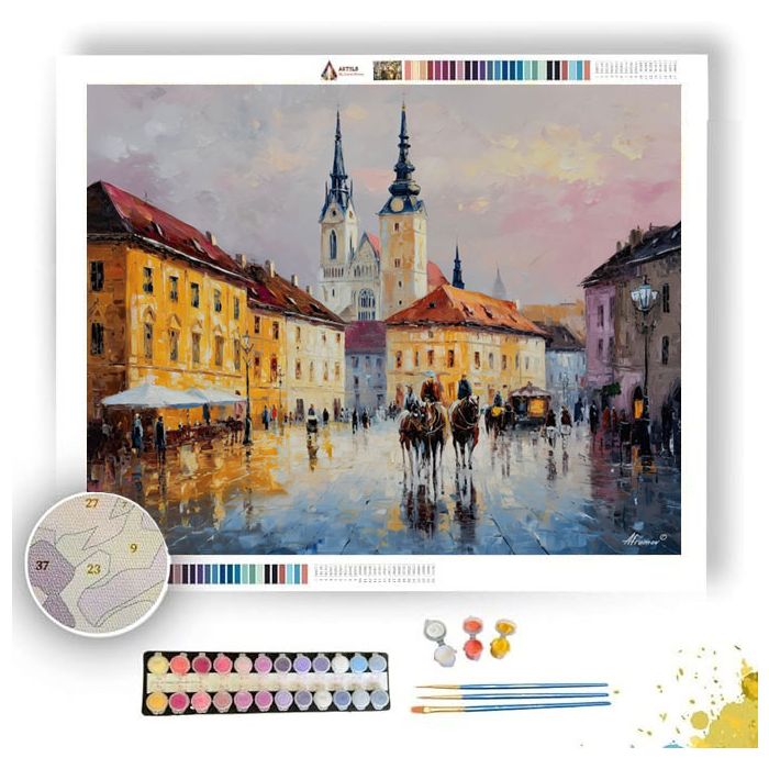 ZAGREB OLD SQUARE - Paint by Numbers Full Kit