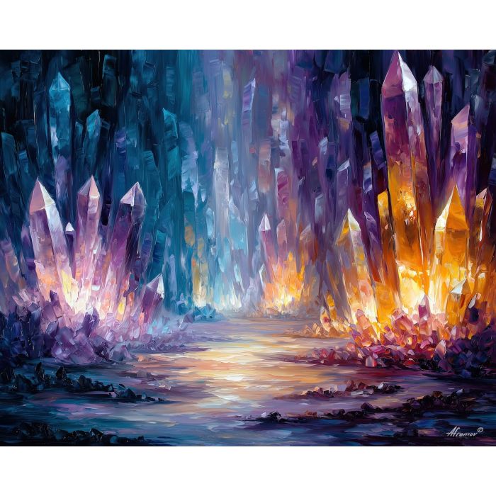 crystal valley,fantasy world,magical landscape,oil painting,afremov style