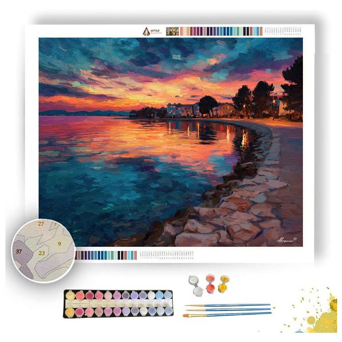 ZADAR SUNSET SHORE - Paint by Numbers Full Kit