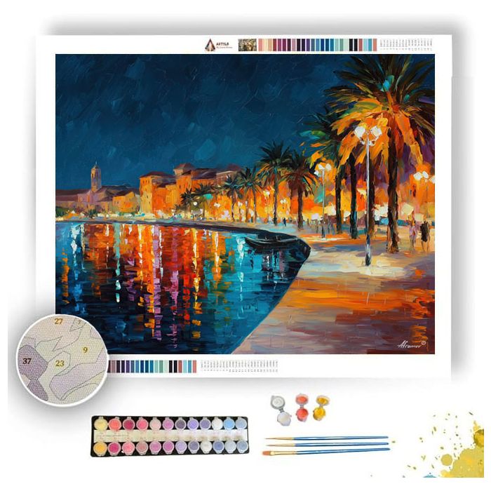 SPLIT WATERFRONT GLOW - Paint by Numbers Full Kit