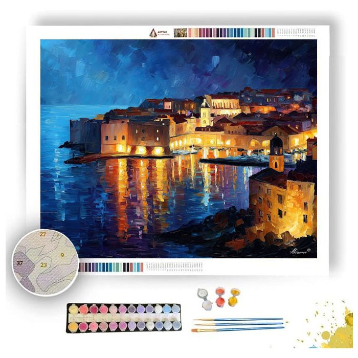 DUBROVNIK NIGHT LIGHTS - Paint by Numbers Full Kit