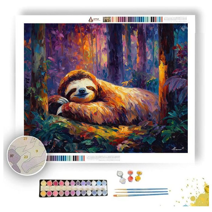 FOREST GIANT SLOTH - Paint by Numbers Full Kit