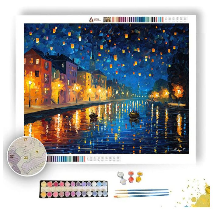 LANTERN RIVER QUARTER - Paint by Numbers Full Kit