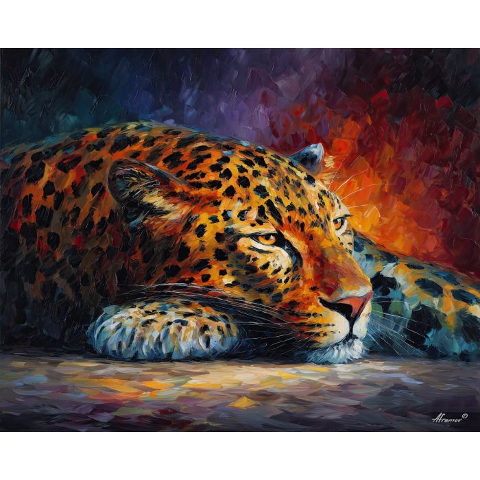 fantasy leopard,twilight savanna,oil painting,afremov style