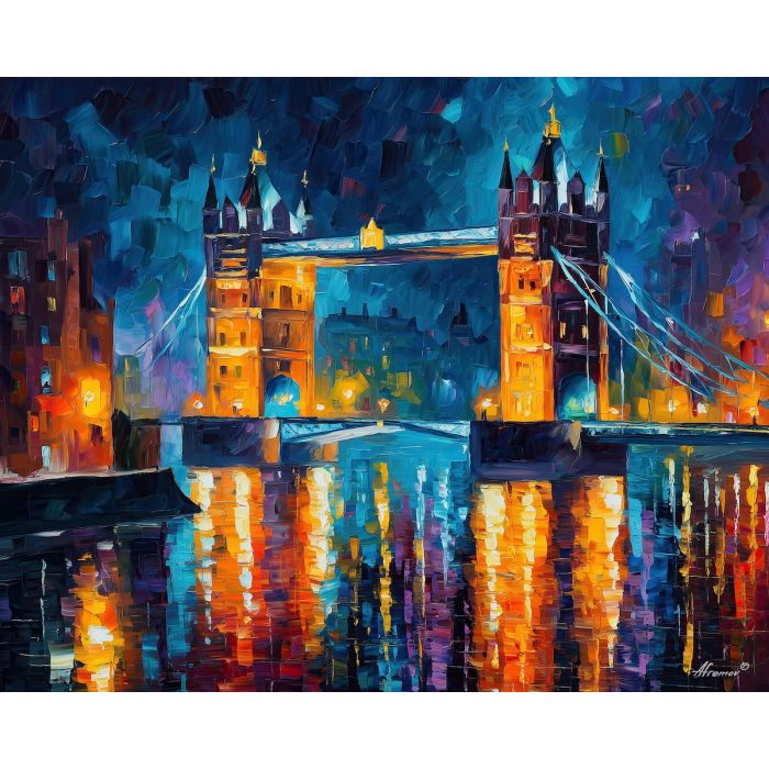 fantasy sky bridges,magical city,oil painting,afremov style