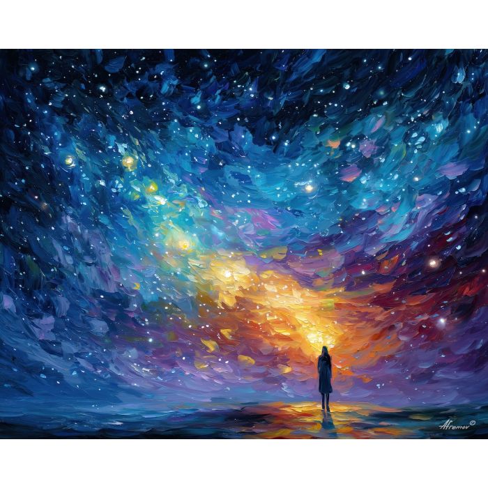 oracle fantasy,starlight magic,oil painting,afremov style