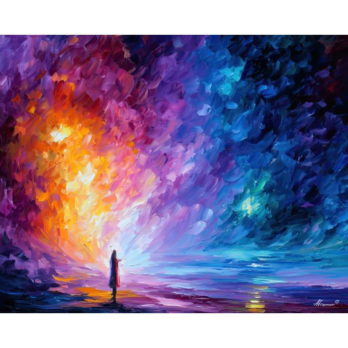 healer fantasy,aurora glow,oil painting,afremov style