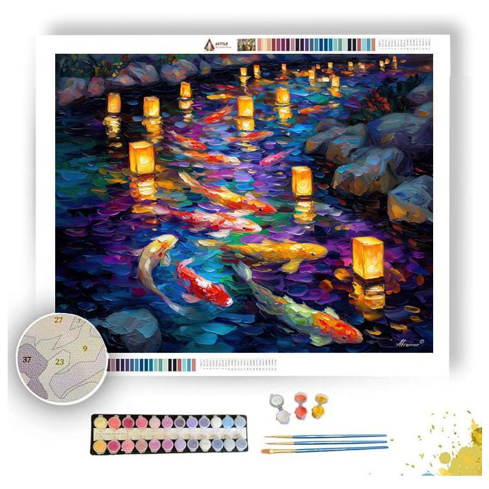 LANTERN KOI STREAM - Paint by Numbers Full Kit