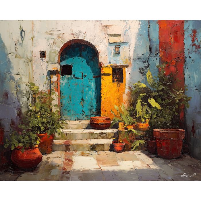 hidden, corner, palette knife, oil painting, impasto, thick pigment, layered surface, scraped paint, textured strokes, expressive surface, material depth, hand painted, visual balance, atmospheric, color interaction, paint ridges, manual technique