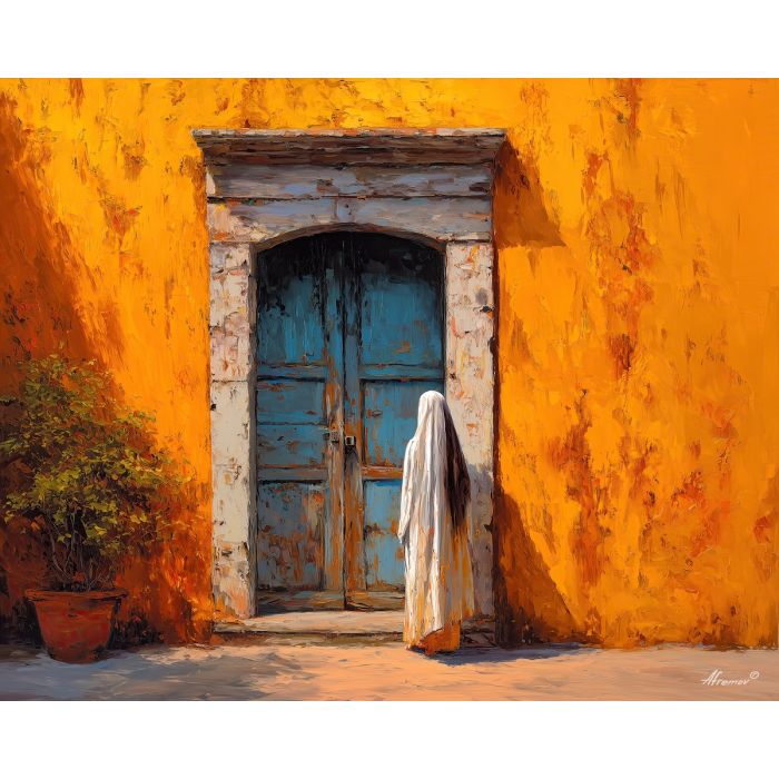 veiled, threshold, palette knife, oil painting, impasto, thick pigment, layered surface, scraped paint, textured strokes, expressive surface, material depth, hand painted, visual balance, atmospheric, color interaction, paint ridges, manual technique