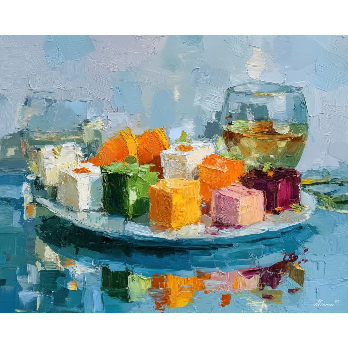 fresh, moment, palette knife, oil painting, impasto, thick pigment, layered surface, scraped paint, textured strokes, expressive surface, material depth, hand painted, visual balance, atmospheric, color interaction, paint ridges, manual technique