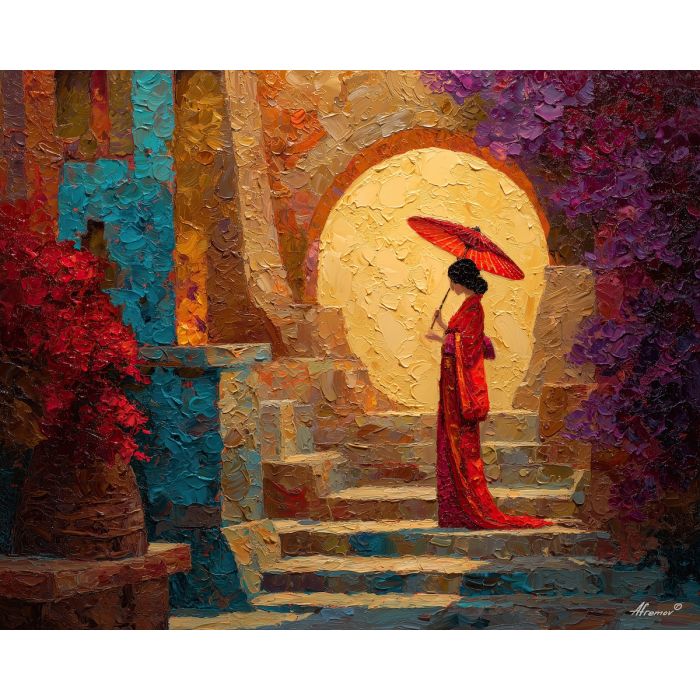 warm, moment, palette knife, oil painting, impasto, thick pigment, layered surface, scraped paint, textured strokes, expressive surface, material depth, hand painted, visual balance, atmospheric, color interaction, paint ridges, manual technique