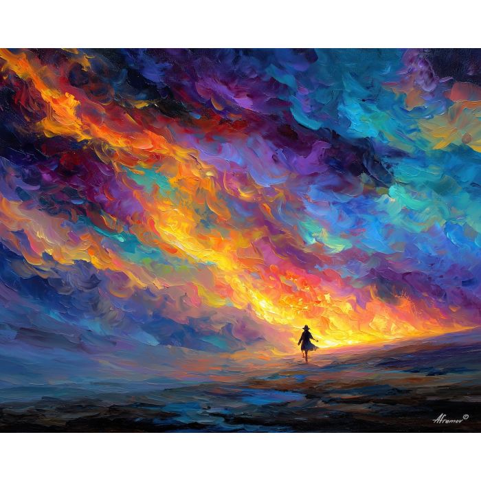 fire air elemental,fantasy wanderer,oil painting,afremov style