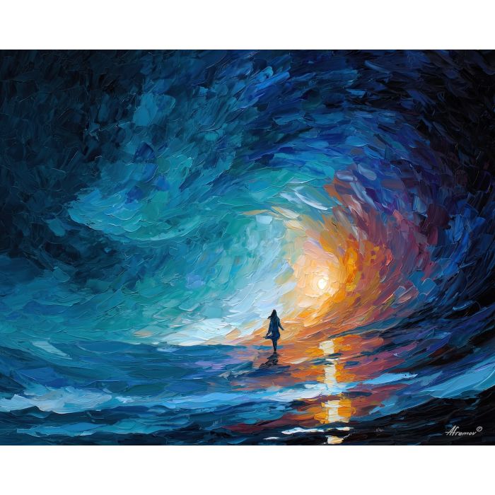 water elemental,sea guardian,magical being,oil painting,afremov style