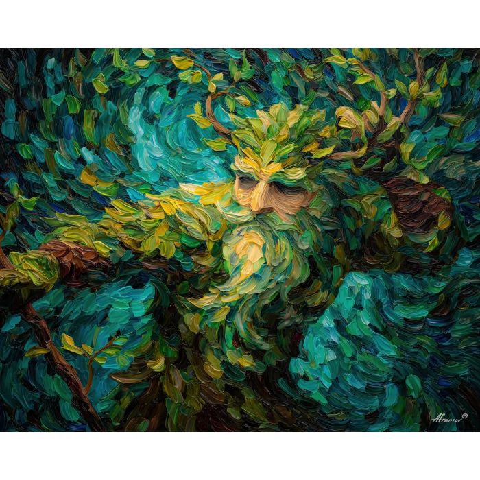 plant elemental,druid fantasy,oil painting,afremov style