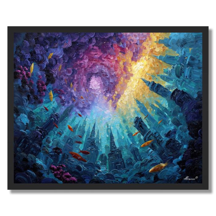CORAL SPIRAL CITY - FRAMED